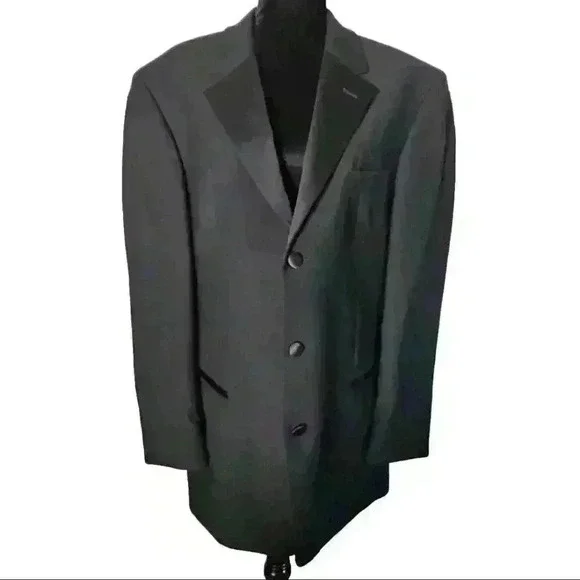 Ralph Lauren Mens Black Green Label Classic Formal Suit Jacket 44L